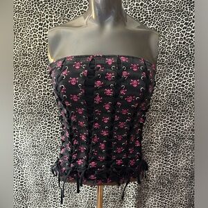 *SOLD* VINTAGE RARE TRIPP NYC HOT PINK SKULL CORSET